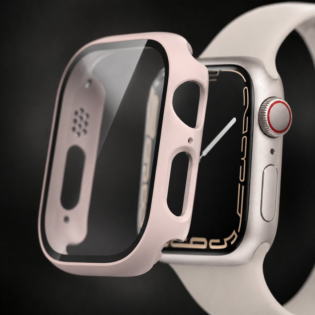 Apple Watch Protective Case | PC + Tempered Glass | Pink | 38–49mm