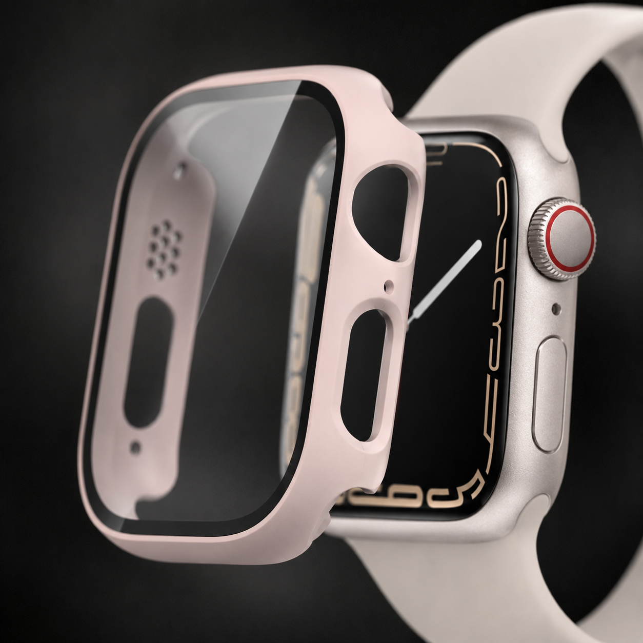 Apple Watch Protective Case | PC + Tempered Glass | Pink | 38–49mm