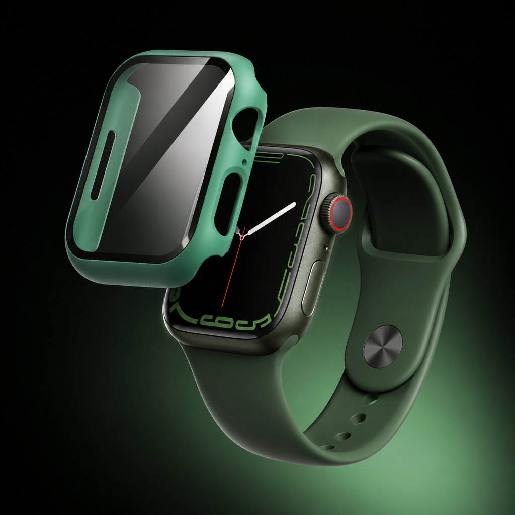 Apple Watch Protective Case | PC + Tempered Glass | Official Green | 38–49mm