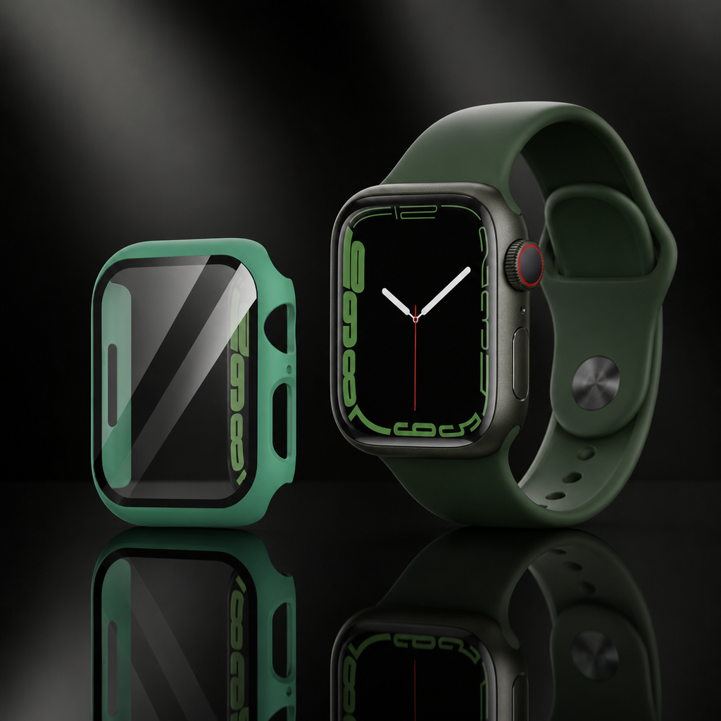 Apple Watch Protective Case | PC + Tempered Glass | Official Green | 38–49mm