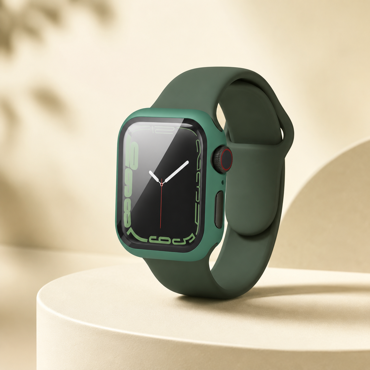 Apple Watch Protective Case | PC + Tempered Glass | Official Green | 38–49mm