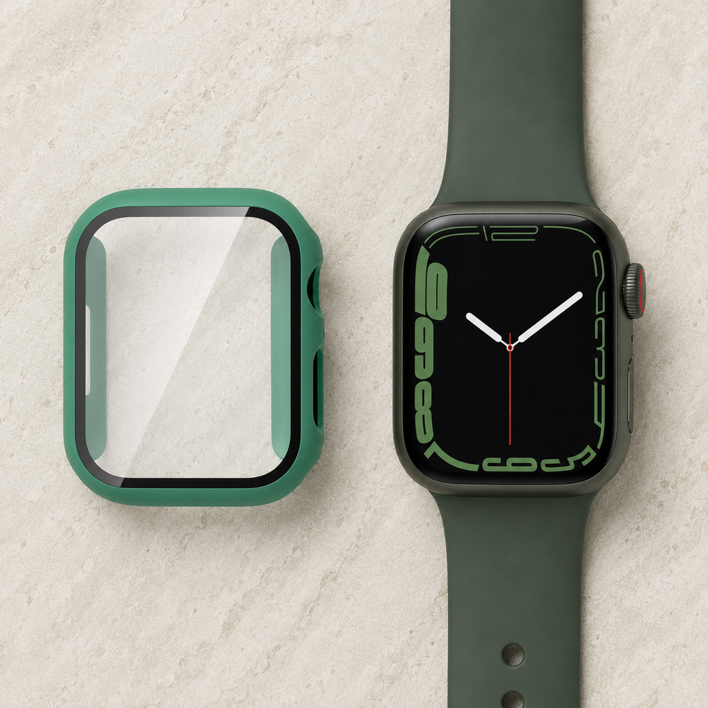 Apple Watch Protective Case | PC + Tempered Glass | Official Green | 38–49mm