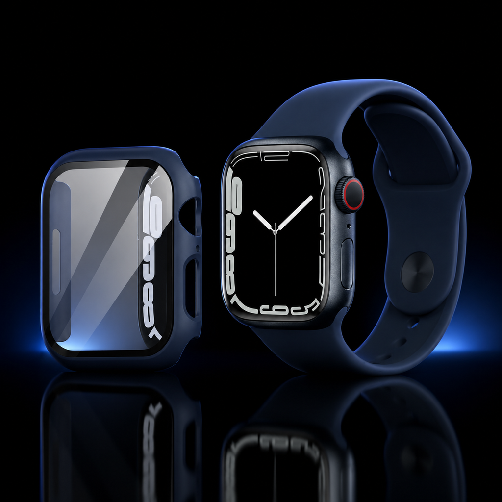 Apple Watch Protective Case | PC + Tempered Glass | Midnight Blue | 38–49mm