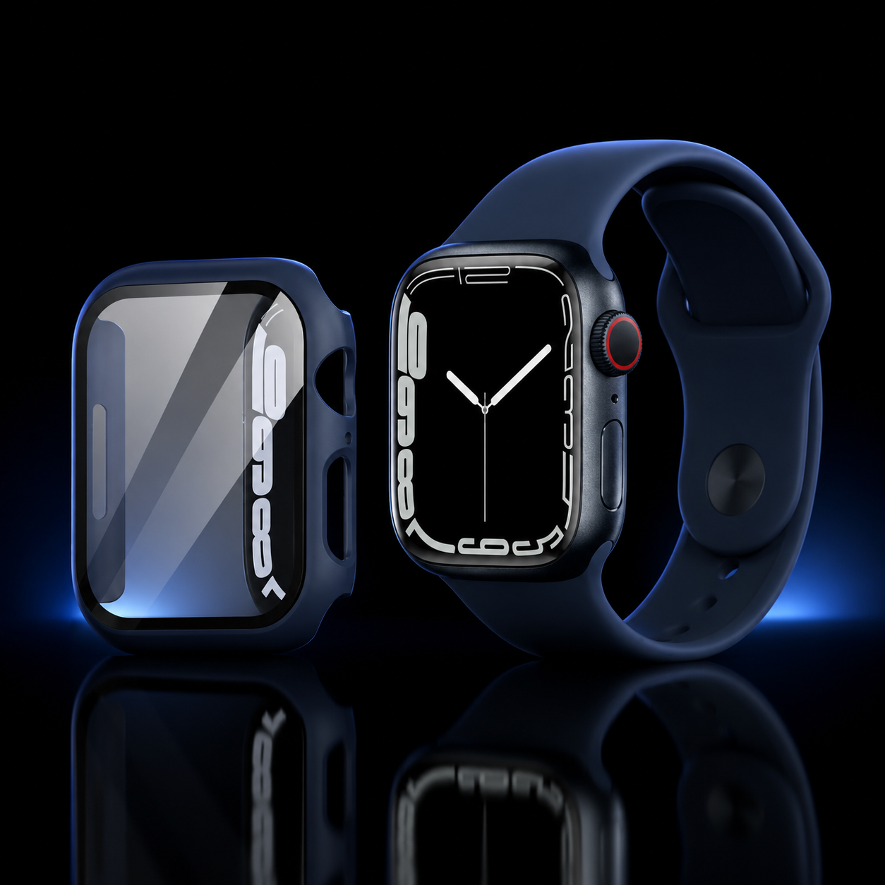 Apple Watch Protective Case | PC + Tempered Glass | Midnight Blue | 38–49mm