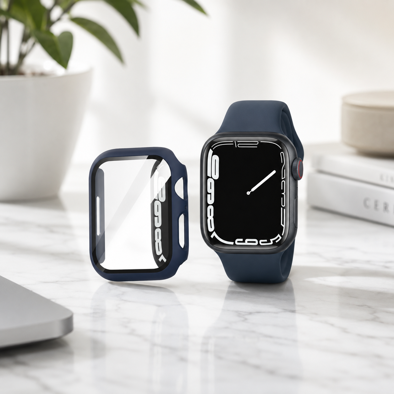 Apple Watch Protective Case | PC + Tempered Glass | Midnight Blue | 38–49mm