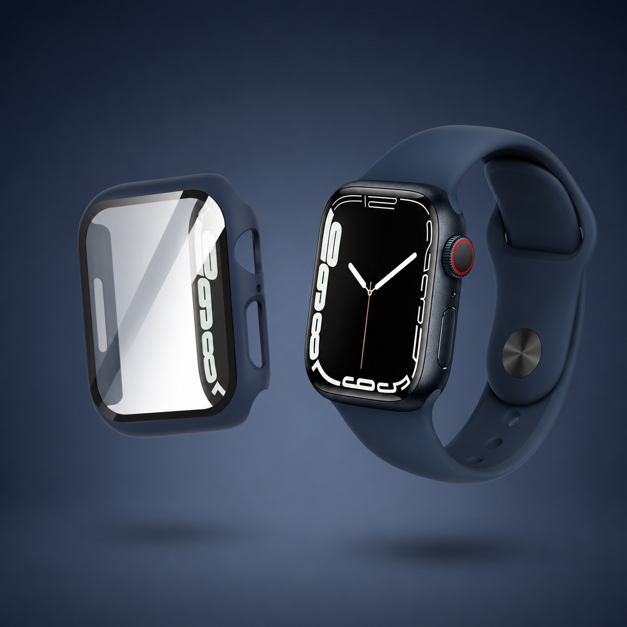 Apple Watch Protective Case | PC + Tempered Glass | Midnight Blue | 38–49mm