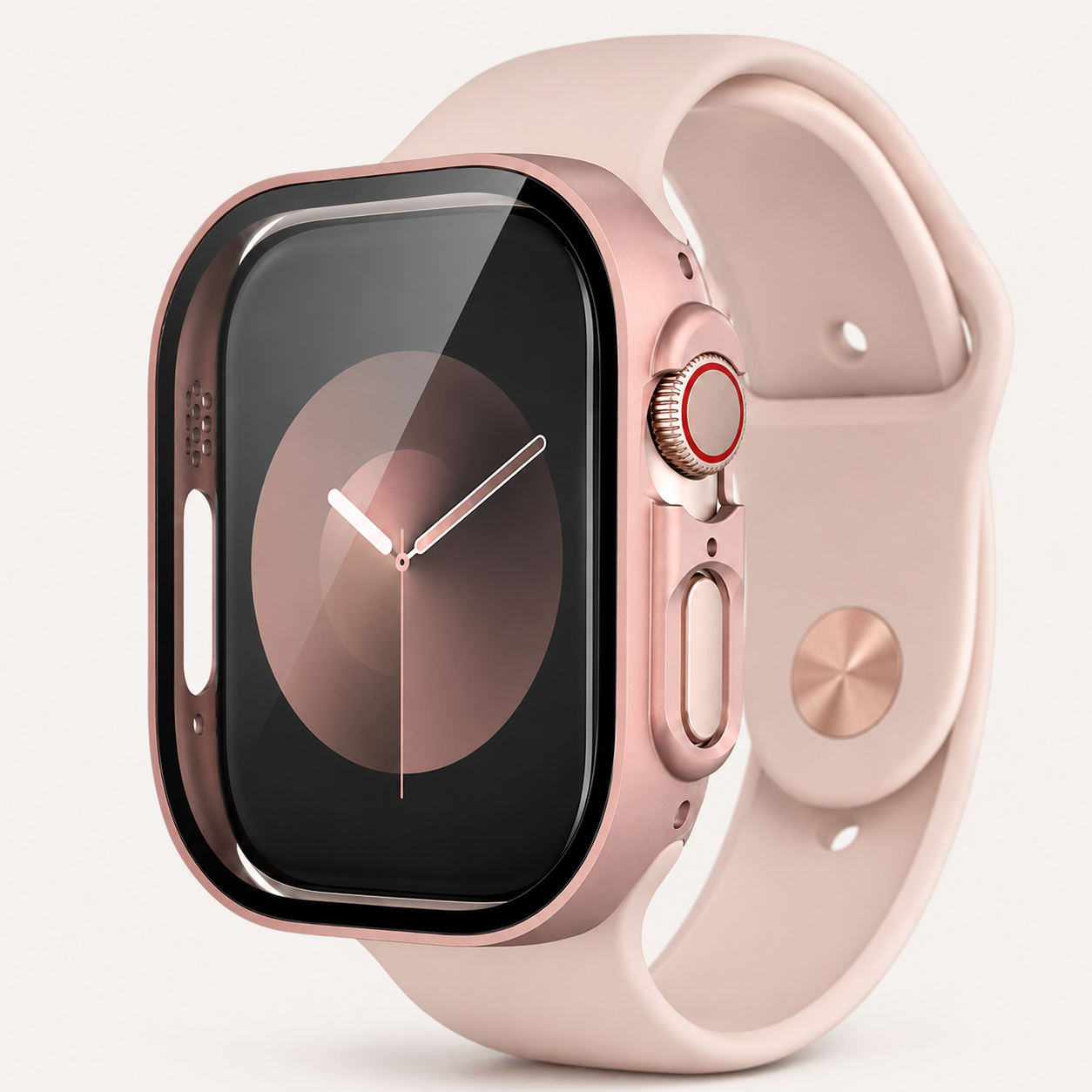 Apple Watch Protective Case | PC + Tempered Glass | Rose Gold | 38–49mm