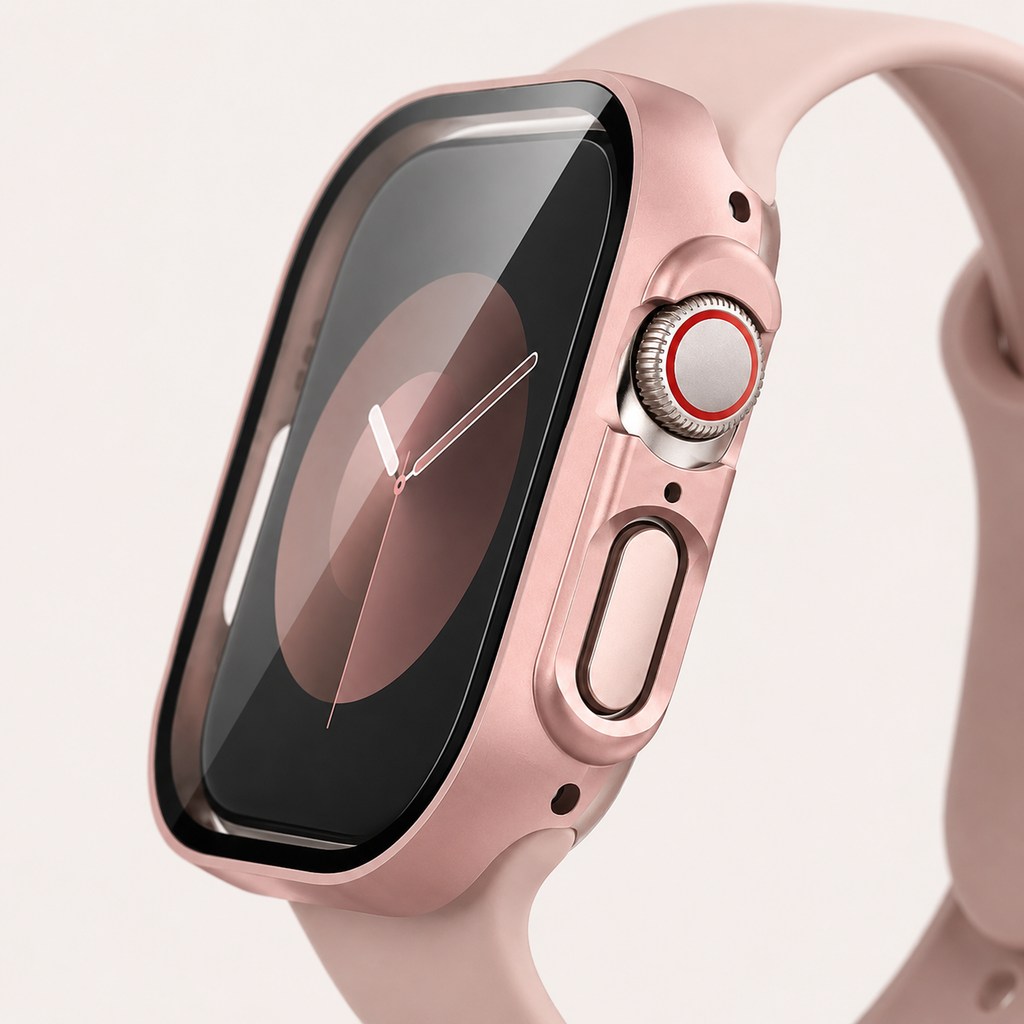 Apple Watch Protective Case | PC + Tempered Glass | Rose Gold | 38–49mm