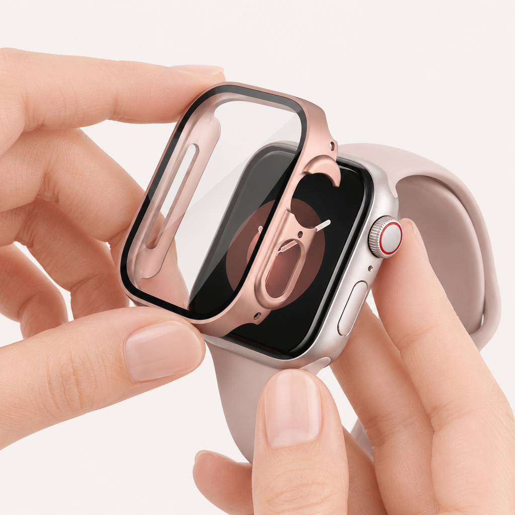 Apple Watch Protective Case | PC + Tempered Glass | Rose Gold | 38–49mm