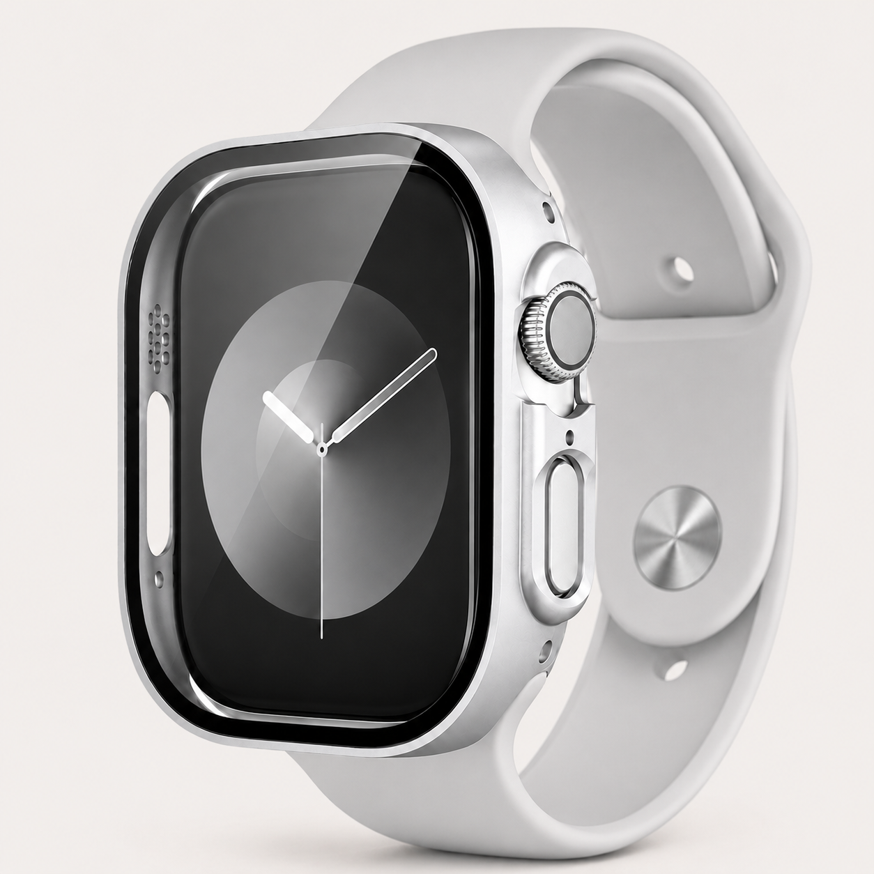Apple Watch Protective Case | PC + Tempered Glass | Silver | 38–49mm