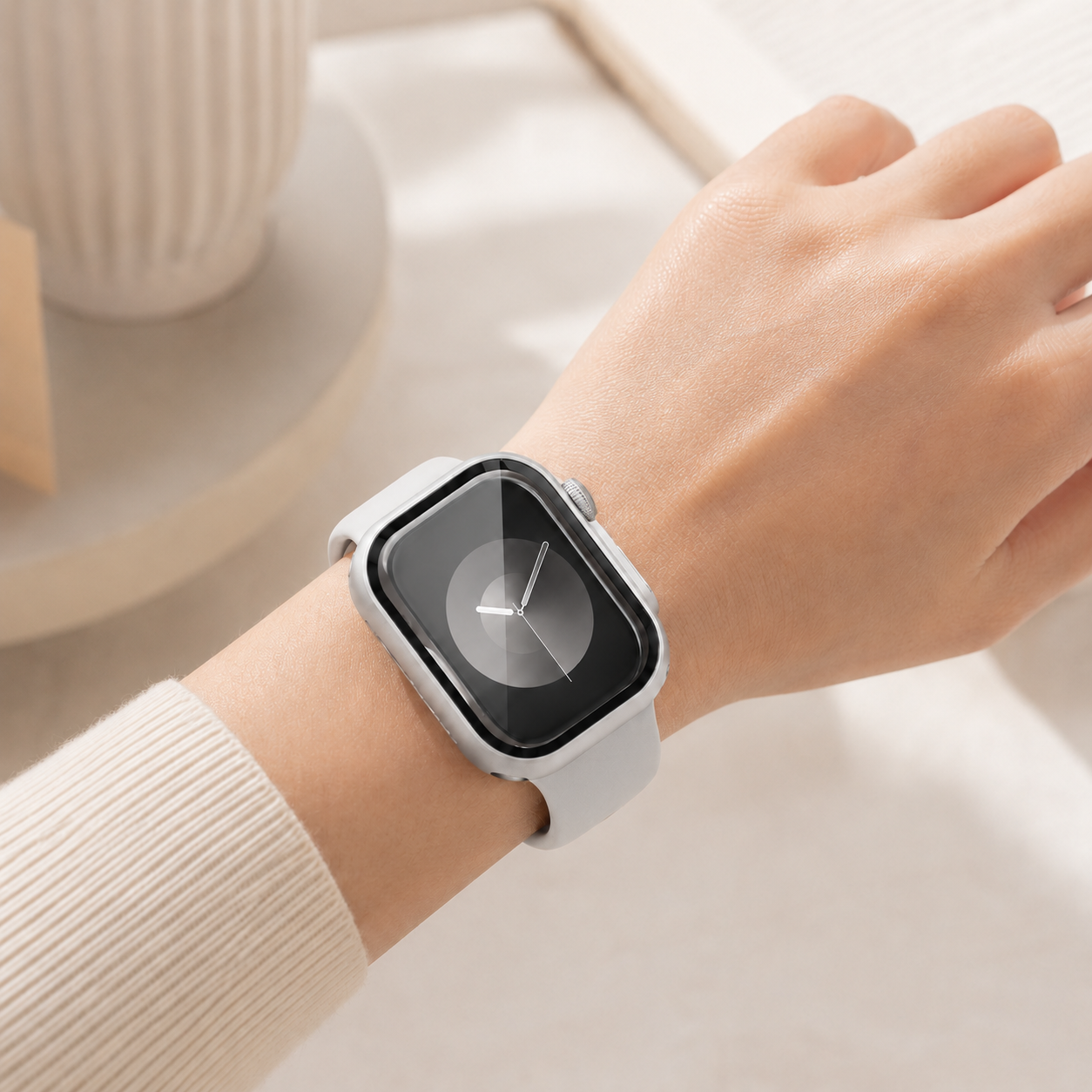 Apple Watch Protective Case | PC + Tempered Glass | Silver | 38–49mm
