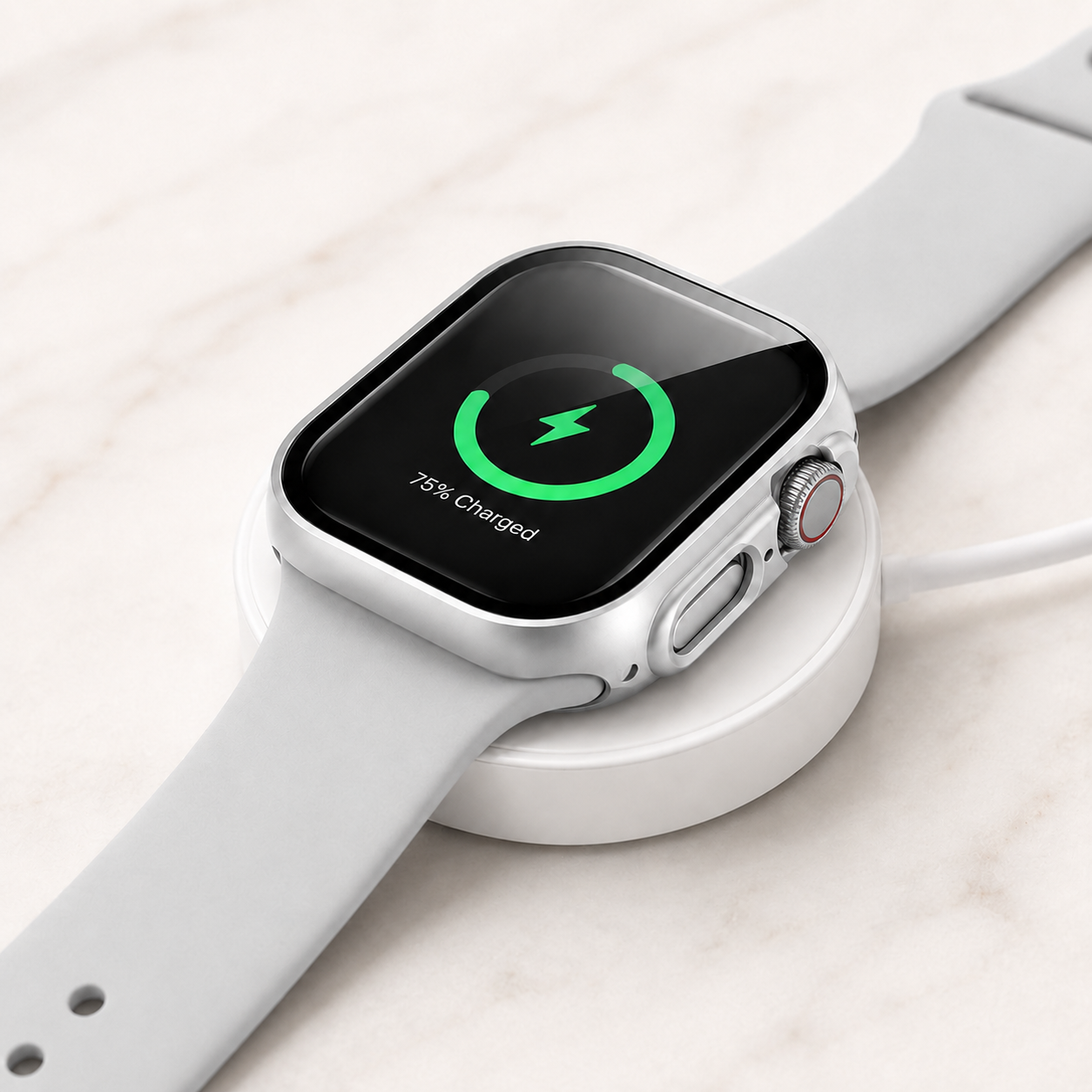Apple Watch Protective Case | PC + Tempered Glass | Silver | 38–49mm
