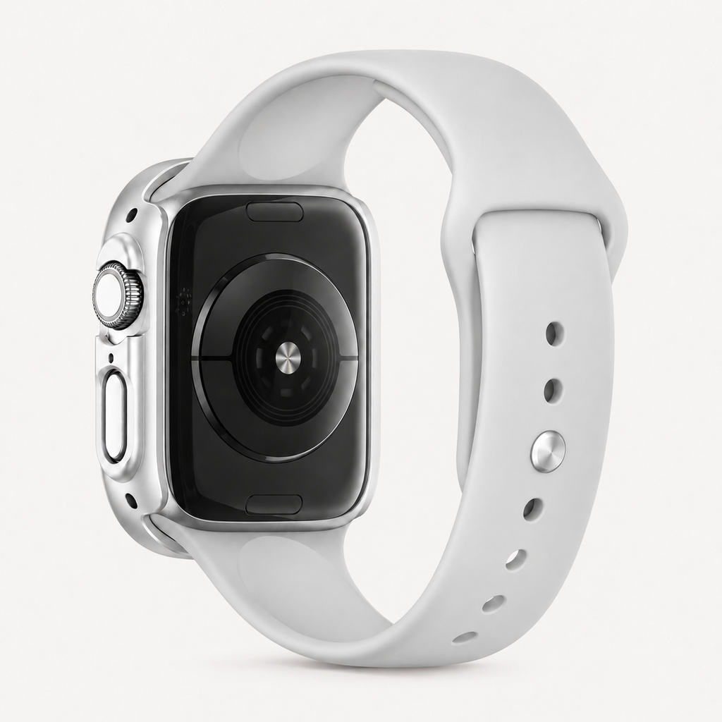 Apple Watch Protective Case | PC + Tempered Glass | Silver | 38–49mm