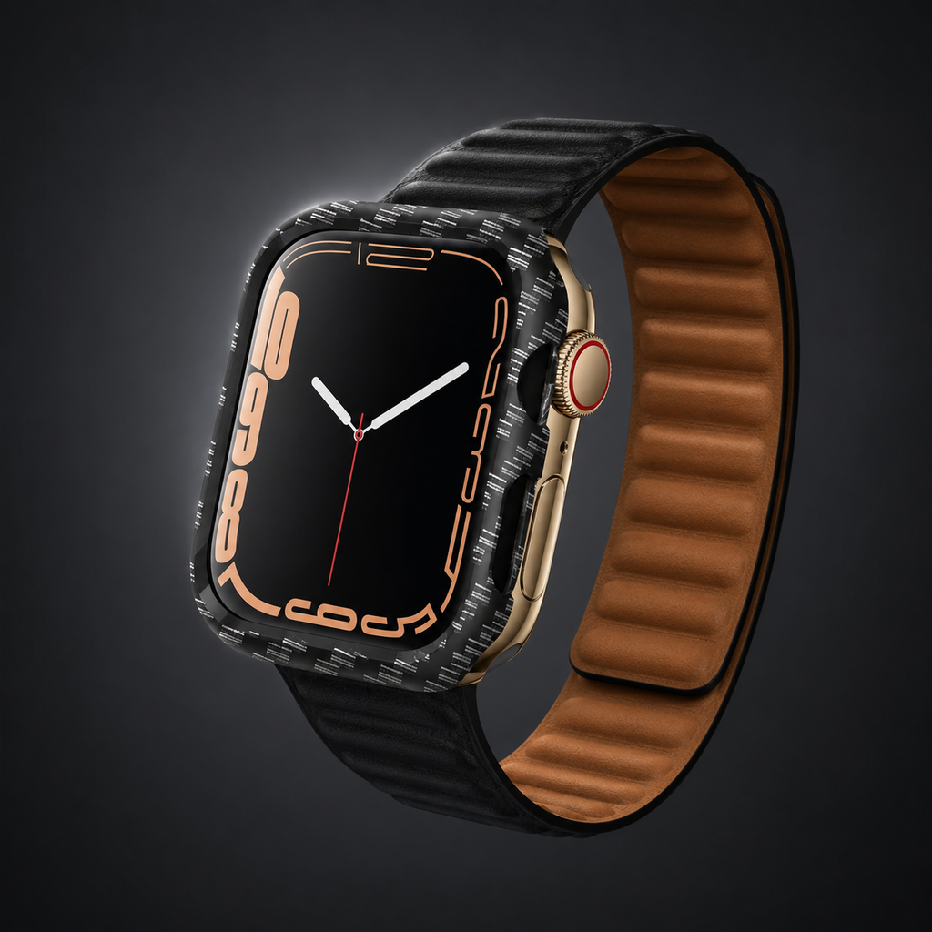 Apple Watch Protective Case | PC + Tempered Glass | Carbon Fibre Pattern | 38–49mm