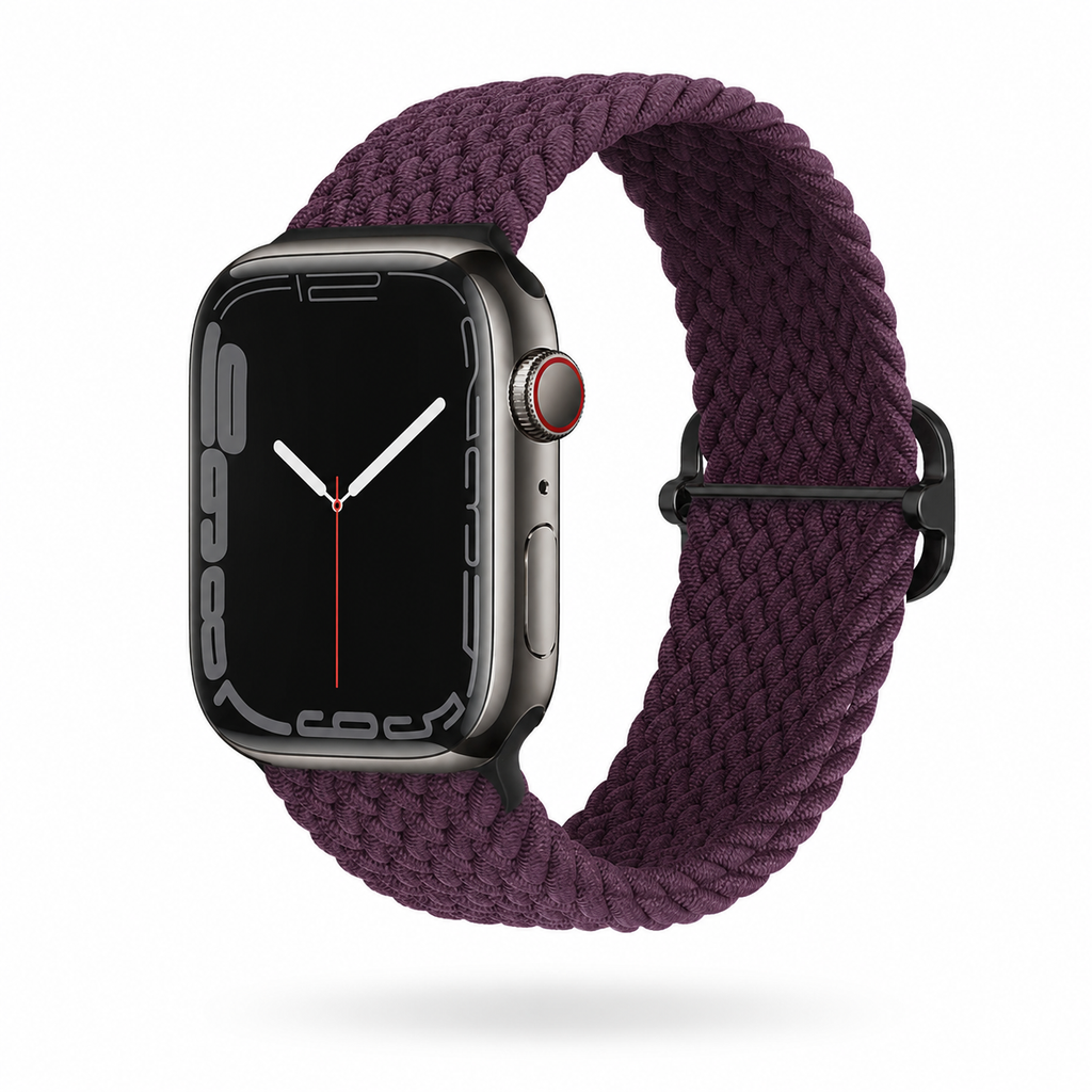 Apple Watch Nylon Braided Elastic Strap | Single Loop | Dark Cherry | 38/40/41mm | L