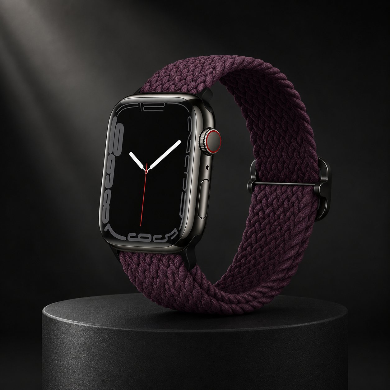 Apple Watch Nylon Braided Elastic Strap | Single Loop | Dark Cherry | 38/40/41mm | L