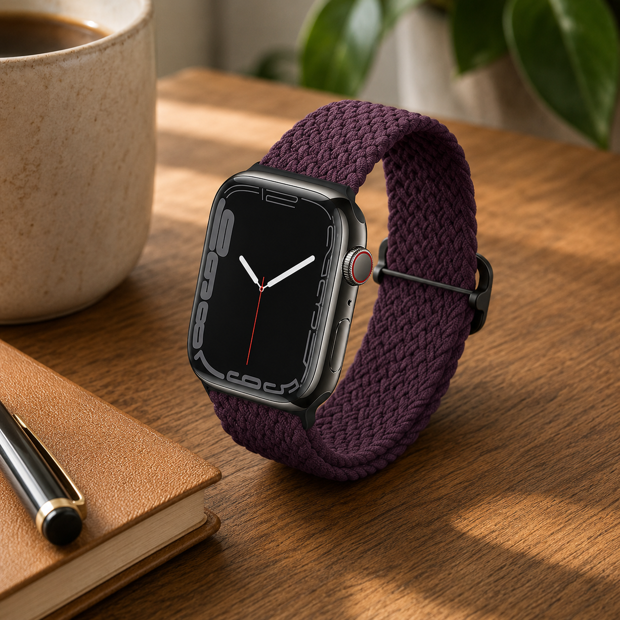 Apple Watch Nylon Braided Elastic Strap | Single Loop | Dark Cherry | 38/40/41mm | L