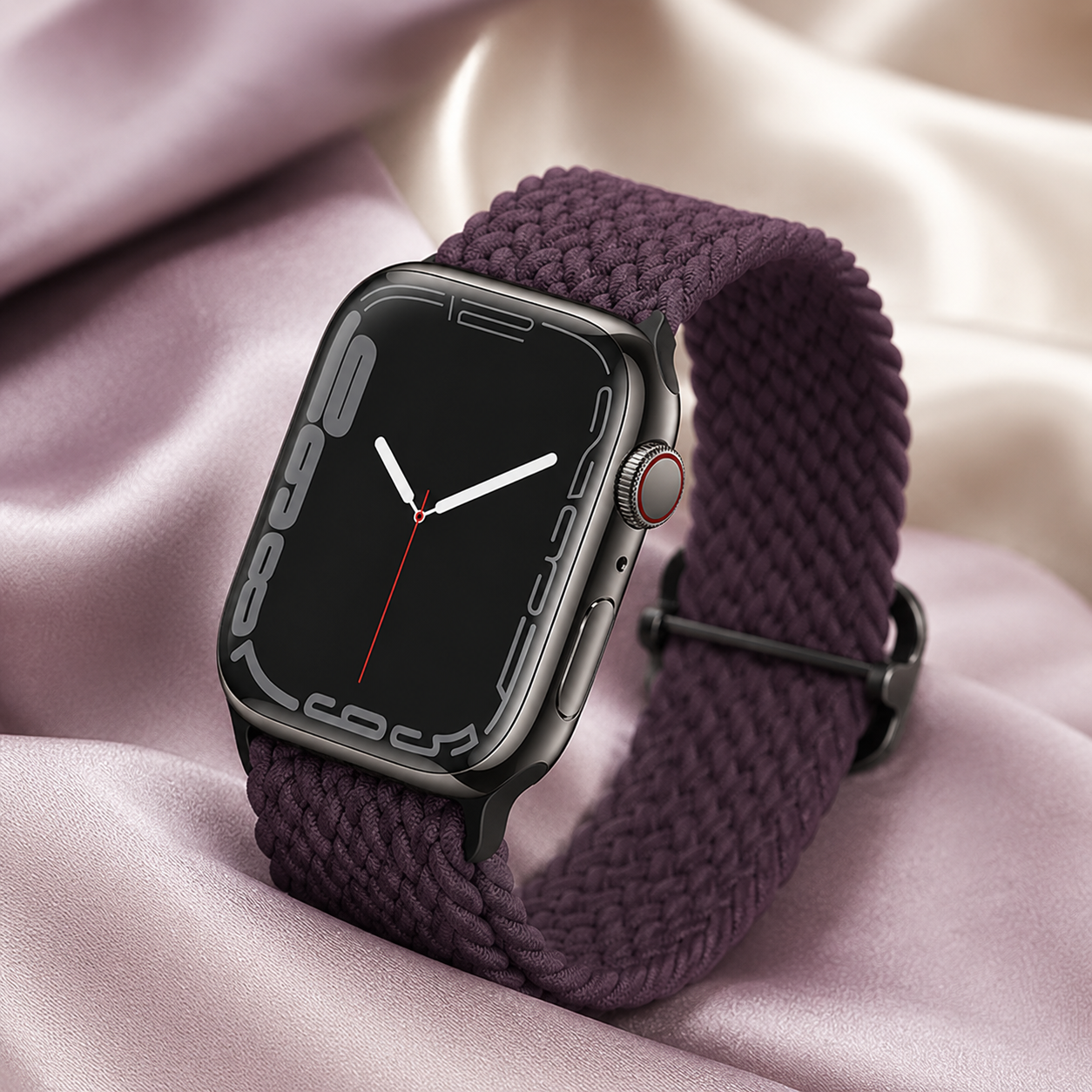 Apple Watch Nylon Braided Elastic Strap | Single Loop | Dark Cherry | 38/40/41mm | L