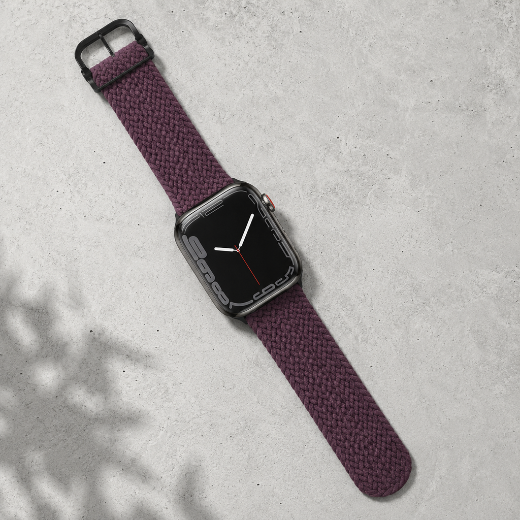 Apple Watch Nylon Braided Elastic Strap | Single Loop | Dark Cherry | 38/40/41mm | L