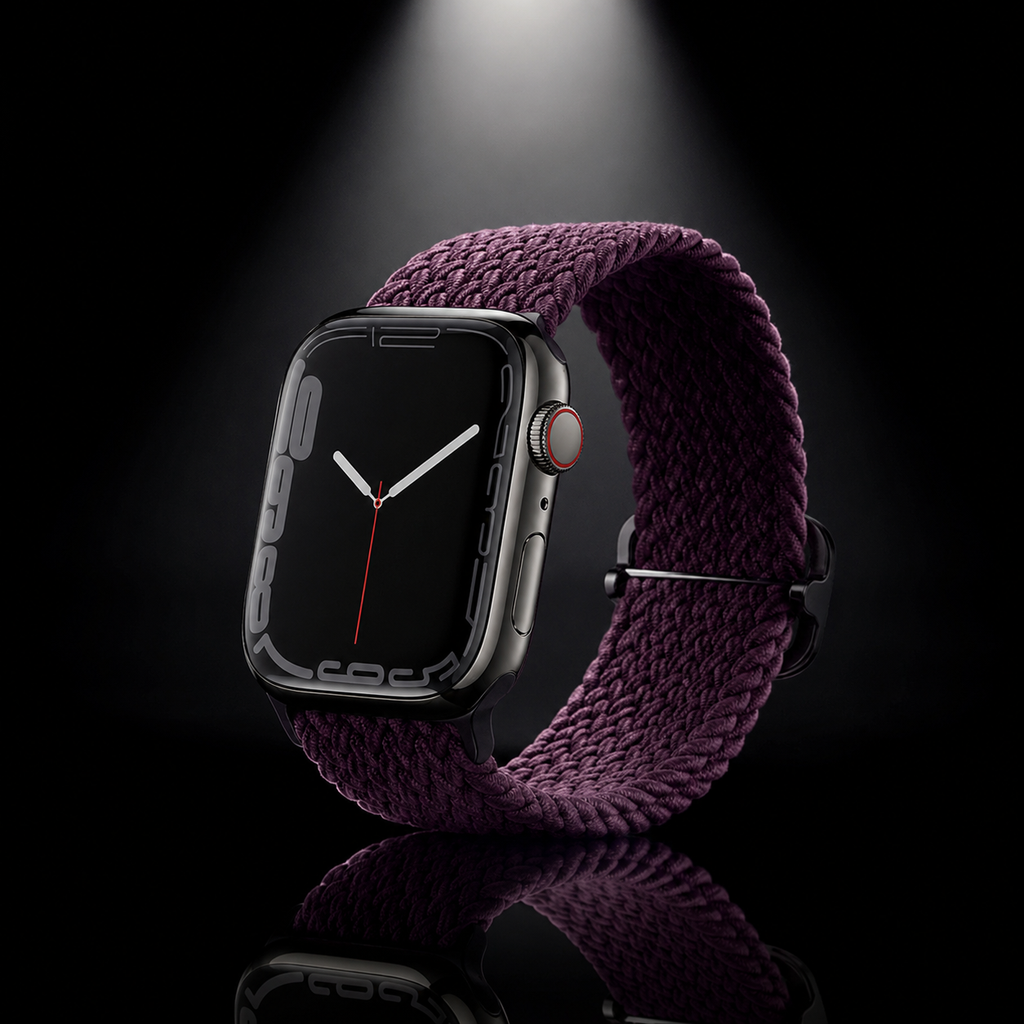 Apple Watch Nylon Braided Elastic Strap | Single Loop | Dark Cherry | 38/40/41mm | L