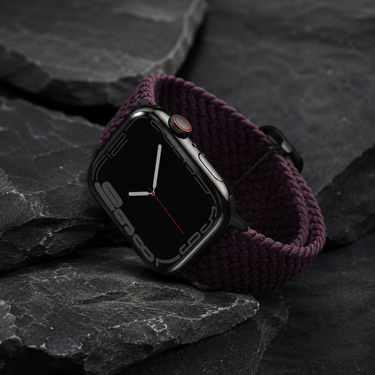 Apple Watch Nylon Braided Elastic Strap | Single Loop | Dark Cherry | 38/40/41mm | L