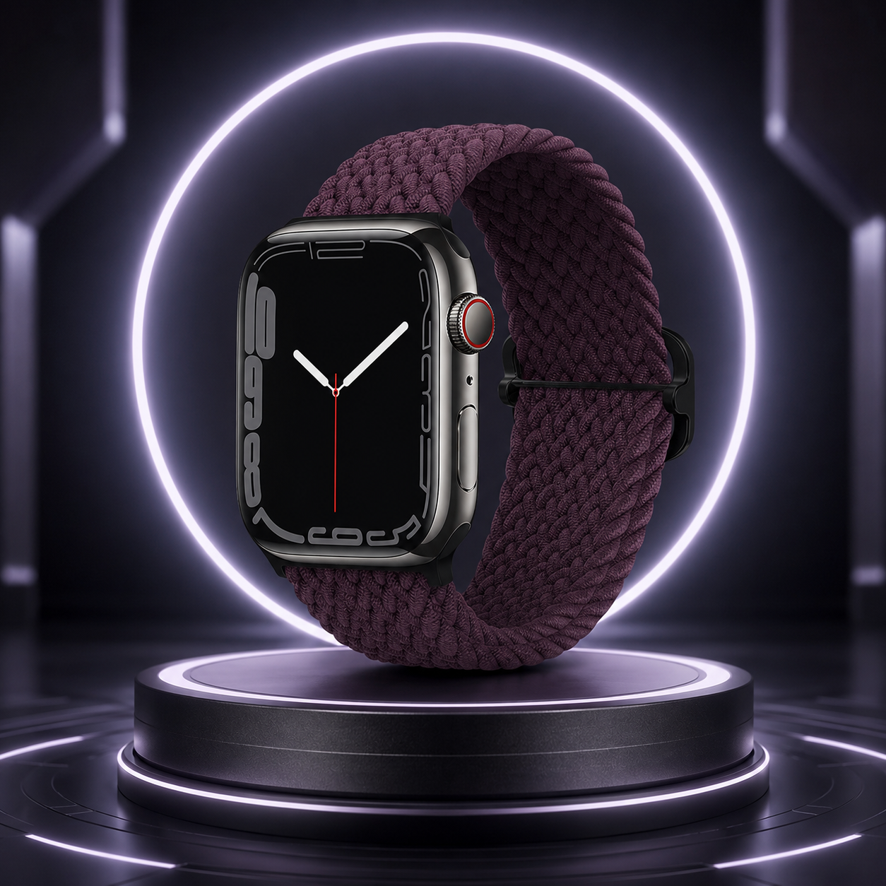 Apple Watch Nylon Braided Elastic Strap | Single Loop | Dark Cherry | 38/40/41mm | L