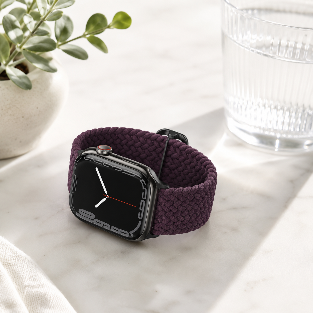 Apple Watch Nylon Braided Elastic Strap | Single Loop | Dark Cherry | 38/40/41mm | L