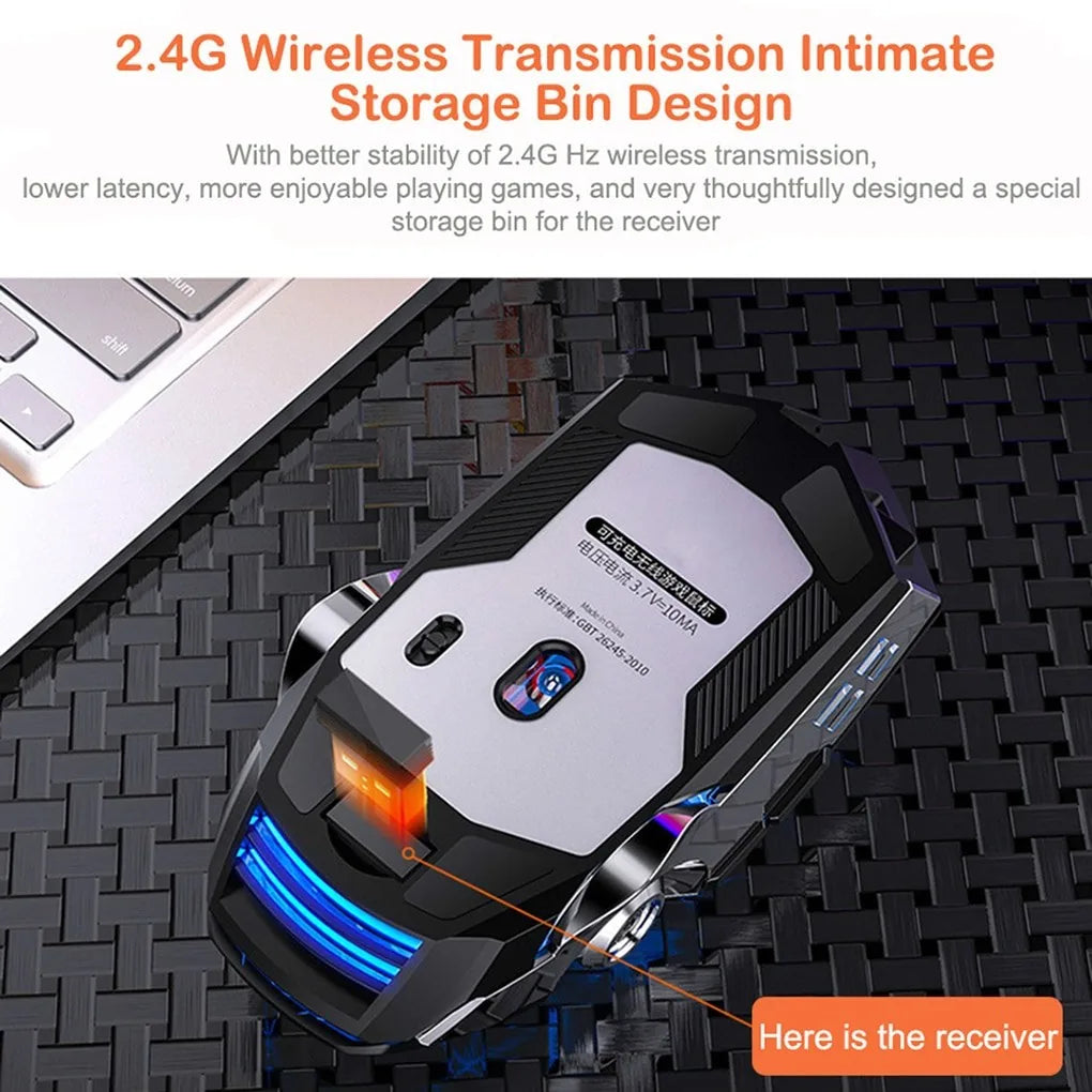 Silver Eagle A7 Wireless Gaming Mouse - 2.4GHz Rechargeable RGB Mouse