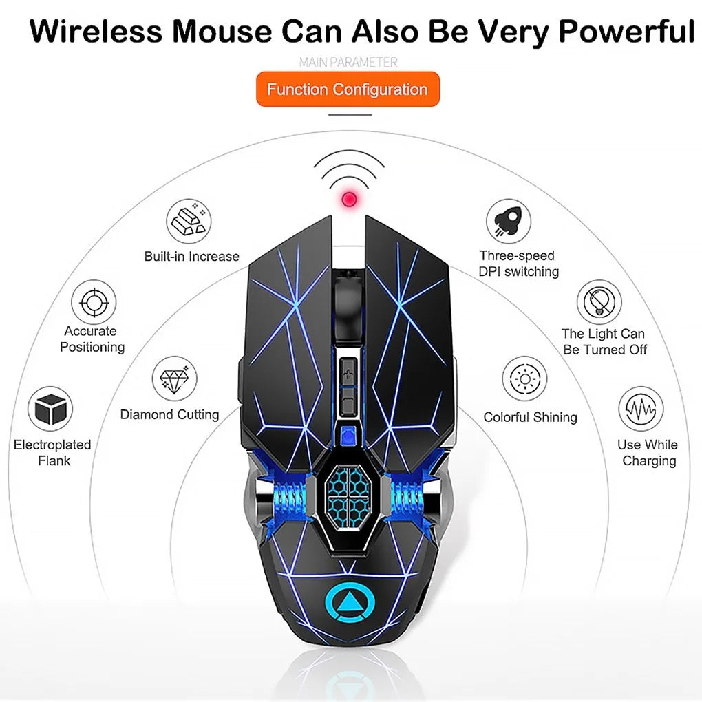 Silver Eagle A7 Wireless Gaming Mouse - 2.4GHz Rechargeable RGB Mouse