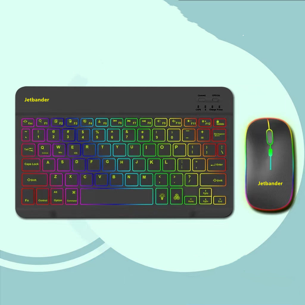 10" RGB Backlit Bluetooth Keyboard - Universal for Phones & Tablets | Optional Mouse
