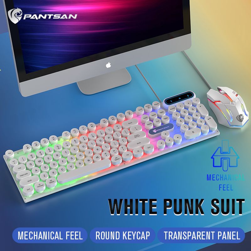 Silicone Wired Keyboard & Mouse Set - Flexible, Waterproof USB Desktop Combo