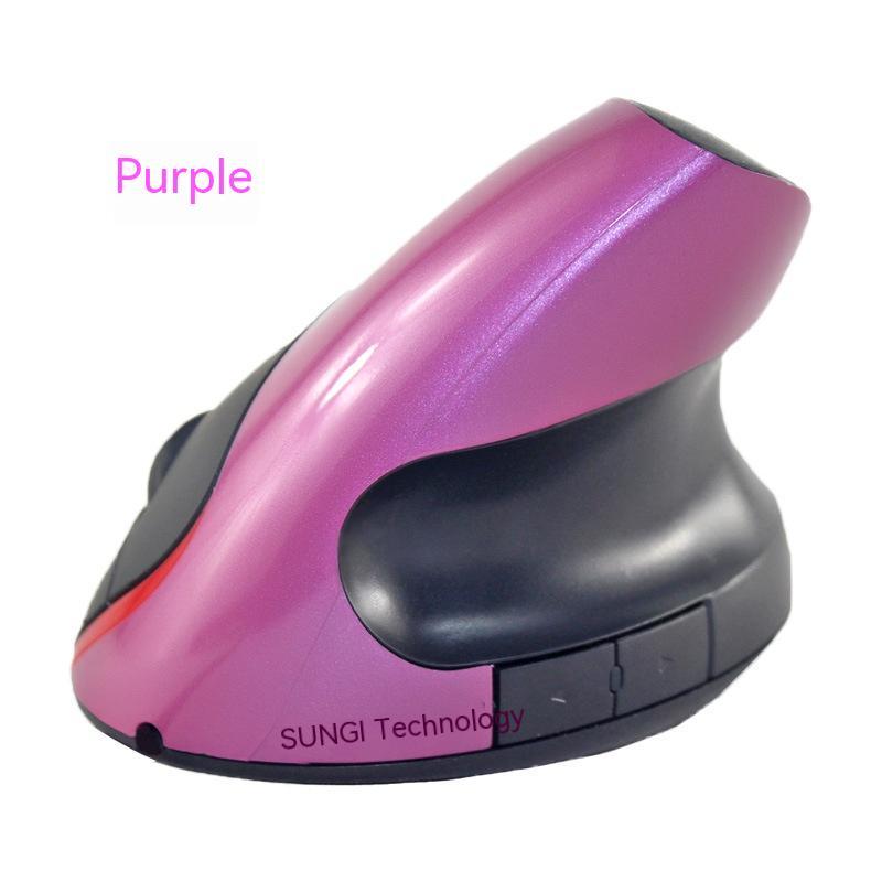 Wireless Vertical Ergonomic Mouse - Rechargeable Battery, Ergonomic Grip | Violet, Gray, Black, Silver & Blue