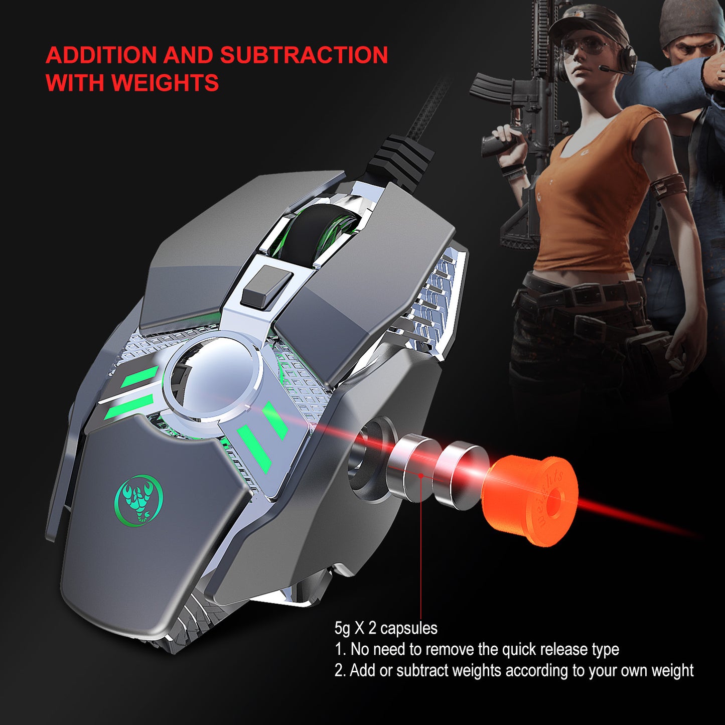 J200 7-Button Wired Gaming Mouse - USB, 1.5m Cable | Silver Grey
