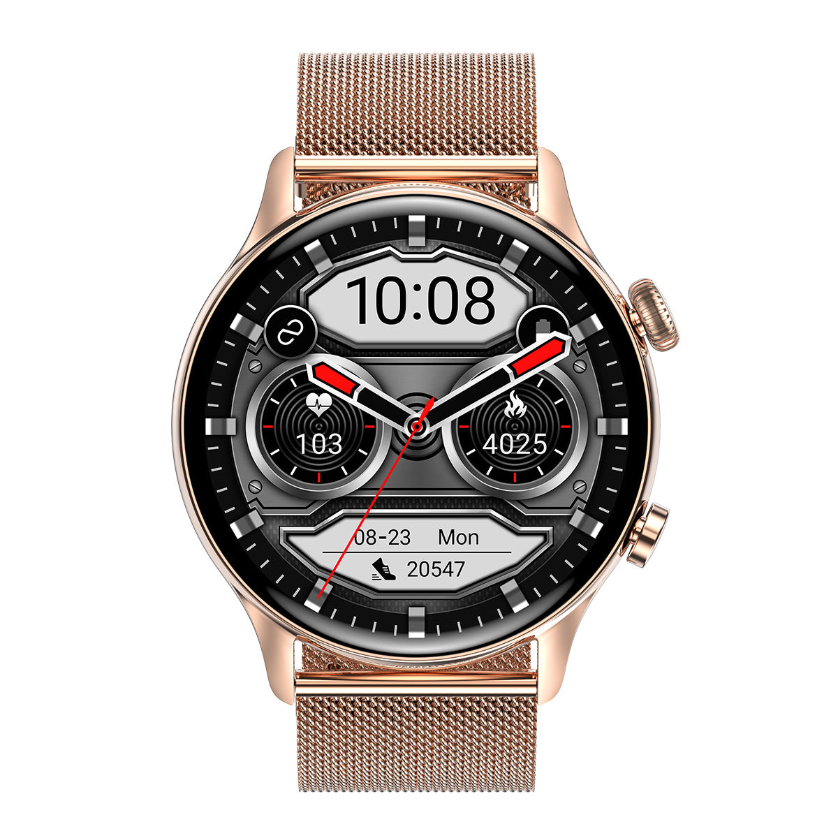 NFC Smart Watch – 1.36" Bluetooth Calling, Wireless Charging & Premium Strap Options – Golden brown / USB