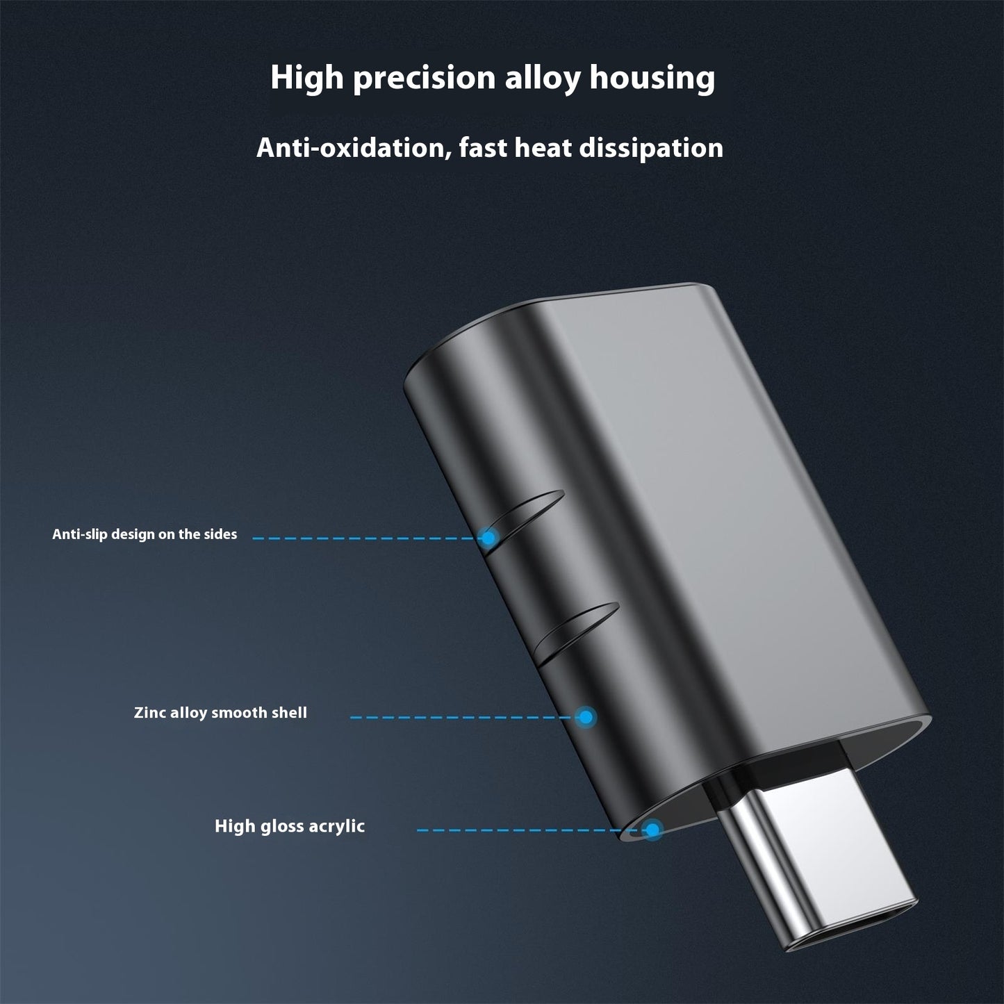 USB-C to USB-C Adapter - 10Gbps Data Transfer, Zinc Alloy, Compact