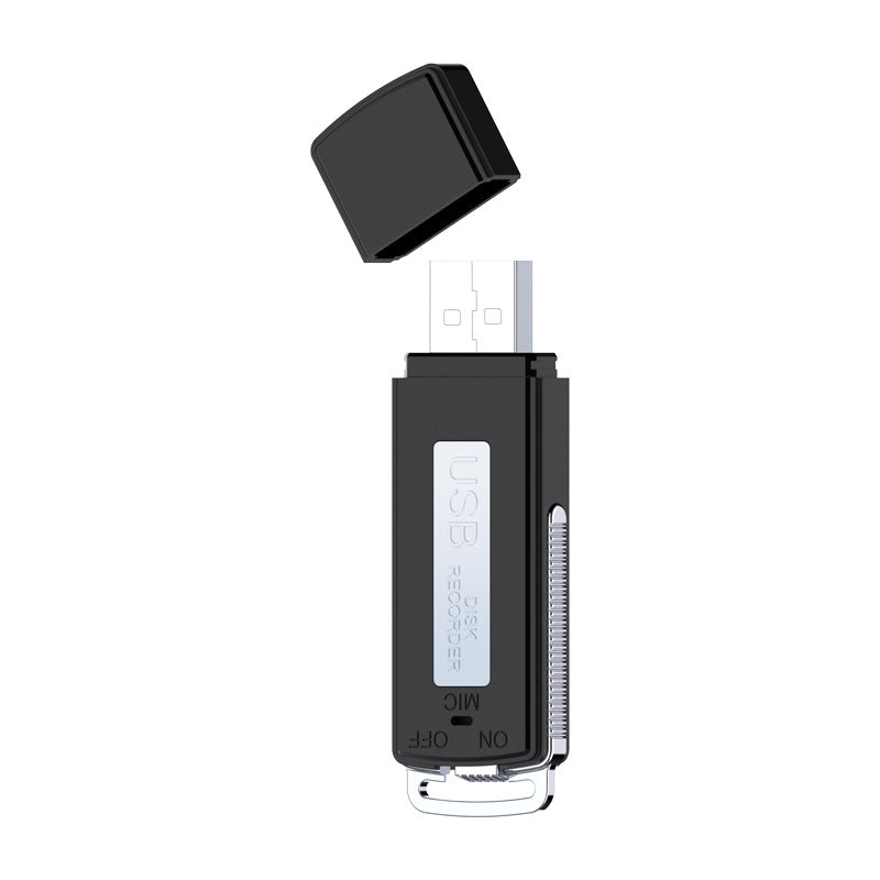 USB Voice Recorder Flash Drive - One-Click Recording, Up to 384 Hours Storage