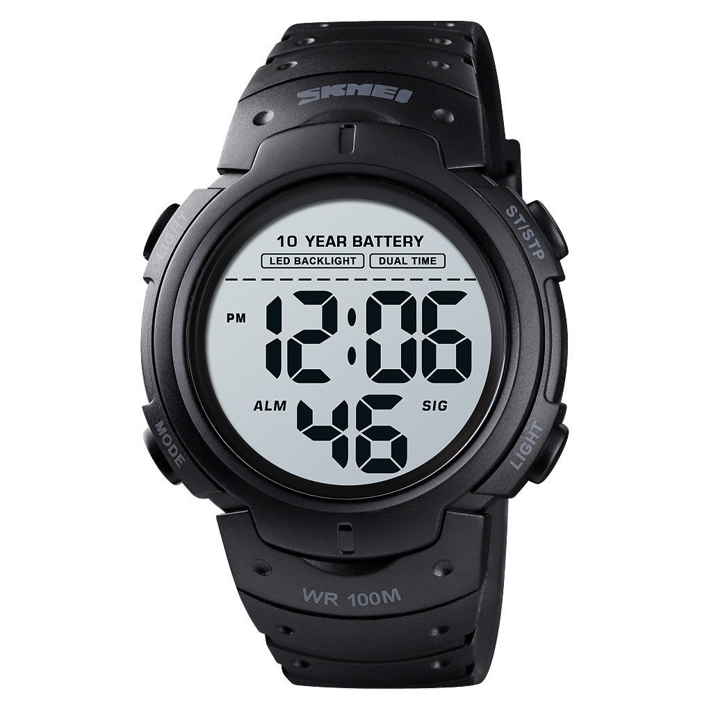 Men's Outdoor Sports LED Digital Watch | 100M Water Resistant | 47mm | Luminous | Army Green & Black – product image 5 | Fidmat24 Tech Market