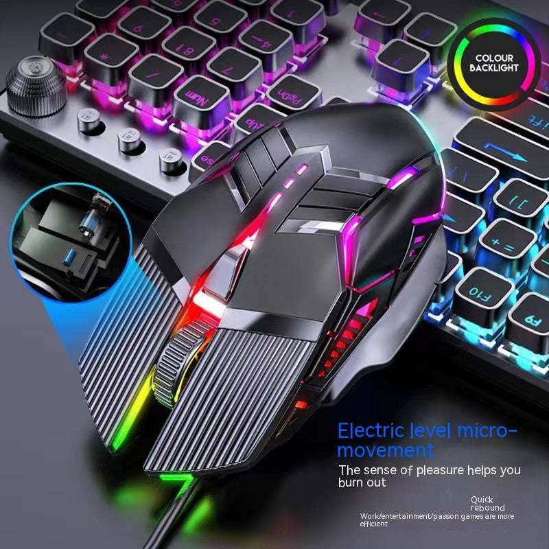 6-Button RGB Wired Gaming Mouse - Silent or Standard Click, 1.5m Cable | Black, White & Pink