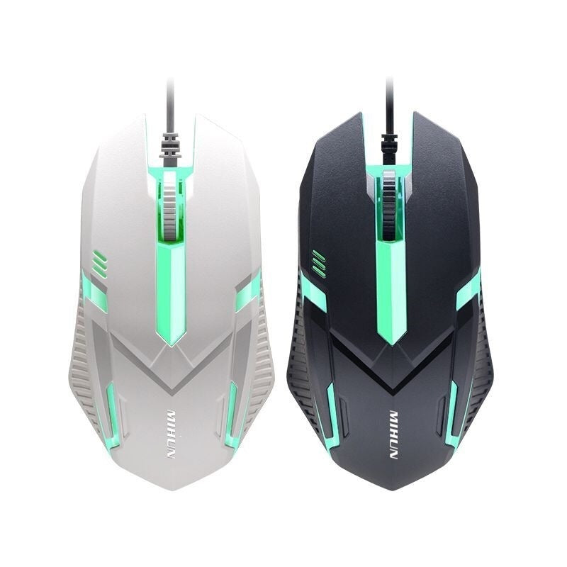 M103 Wired RGB Mouse - 1000 DPI, 3 Buttons, 1.35m Cable | White & Black