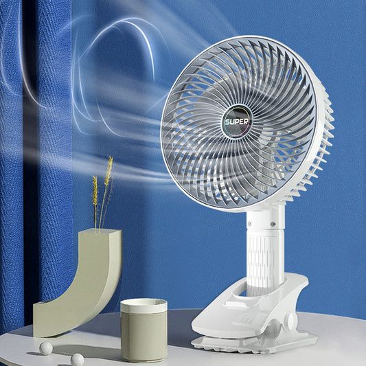 Rechargeable Clip-On Fan - USB Powered, Brushless Motor, Portable Cooling
