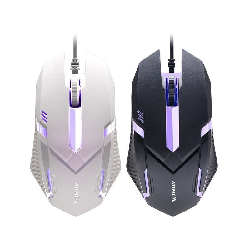 M103 Wired RGB Mouse - 1000 DPI, 3 Buttons, 1.35m Cable | White & Black