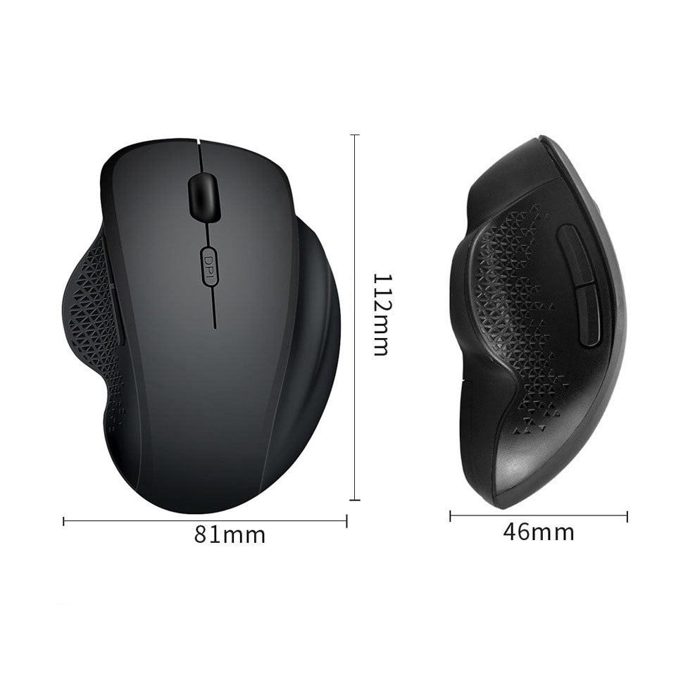 USB Rechargeable Wireless Mouse - Full-Size, Photoelectric | Grey & Black