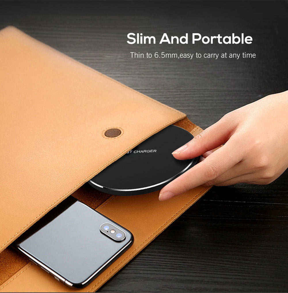 Frosted 10W Wireless Charging Pad – Black – product image 3 | Fidmat24 Tech Market