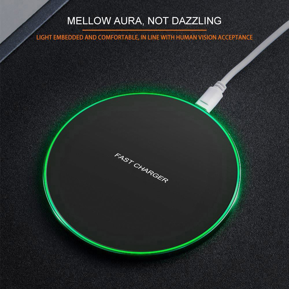 Frosted 10W Wireless Charging Pad – Black – product image 5 | Fidmat24 Tech Market