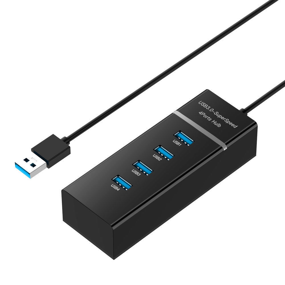 USB 3.0 Hub 4-Port Splitter - 5Gbps High-Speed Expansion