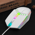 Wired Gaming Mouse - 1000 DPI, Touch Scroll Wheel, Glow Lighting, 1.5m Cable | White & Black