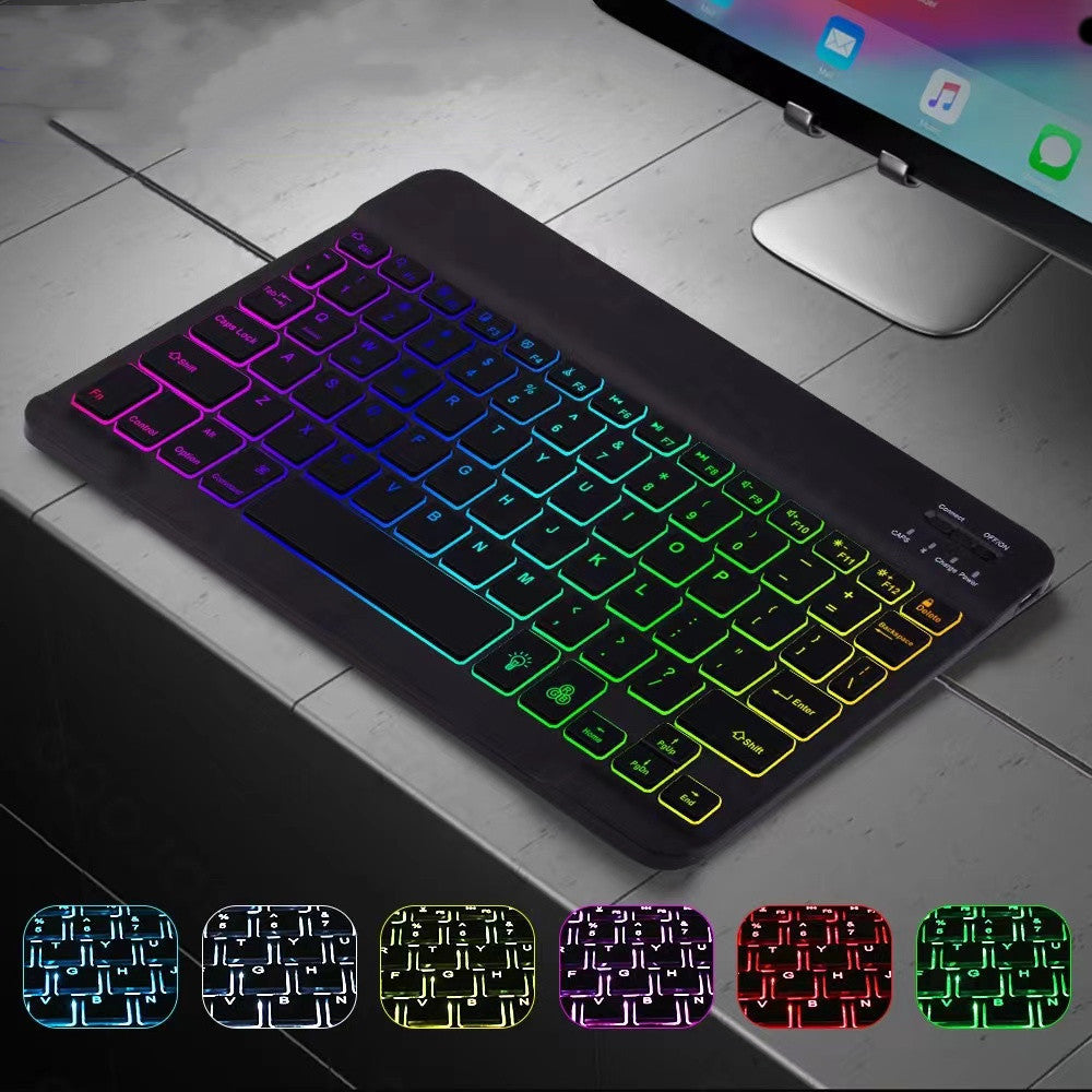 10" RGB Backlit Bluetooth Keyboard - Universal for Phones & Tablets | Optional Mouse