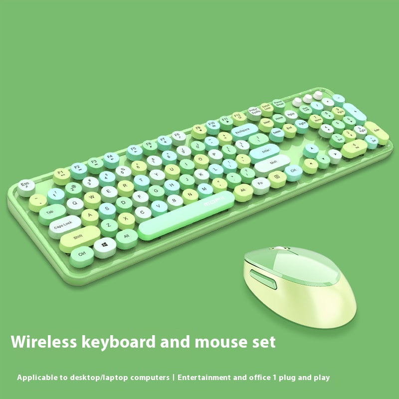 Aesthetic Wireless Keyboard & Mouse Combo - 13 Colourways | Purple, Pink, Blue, Green, Milk Tea & More