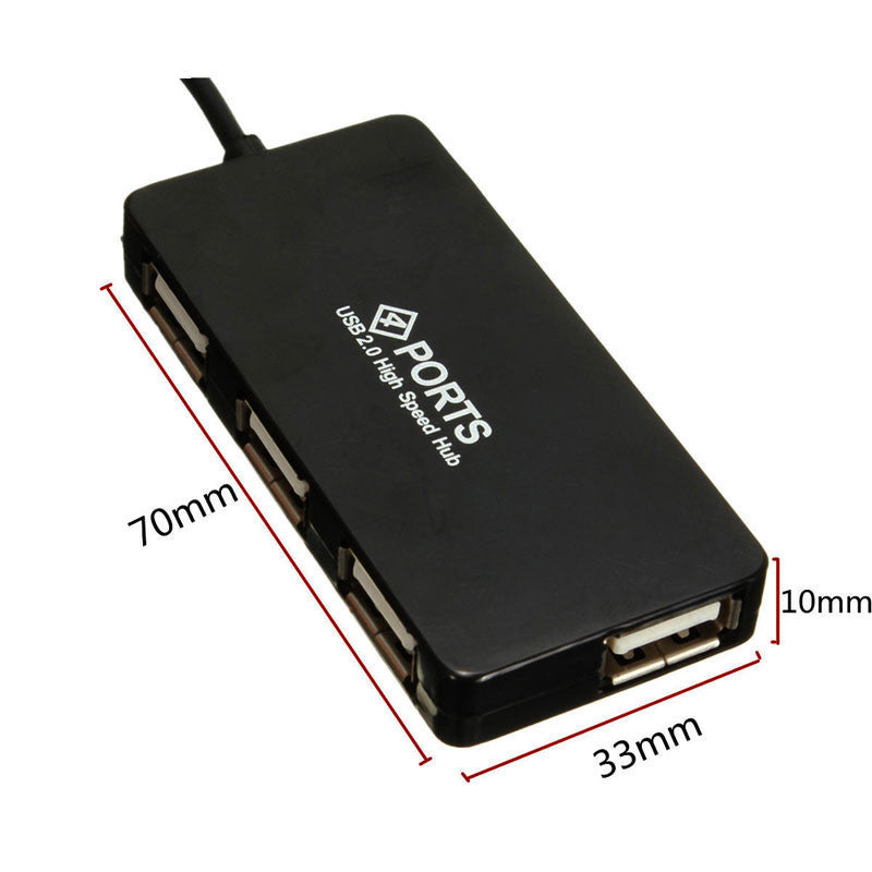4-Port USB 2.0 Hub with On/Off Switch - Compact Desktop Expansion