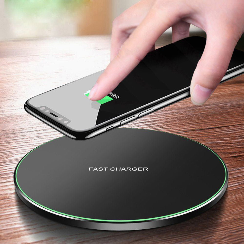 Frosted 10W Wireless Charging Pad – Black – product image 1 | Fidmat24 Tech Market